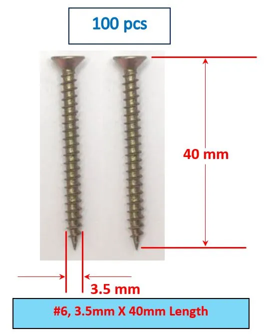 (40mm) Good Quality Furniture Screw, Wood Screw, 3.5mmX40mm, #6 | Lazada PH