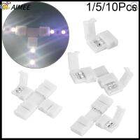 AIMEE 1/5/10Pcs ใหม่ คลิปต่อ Coupler มุม 2Pin 8mm 10mm ขั้วต่อ LED Strip PCB