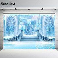 Winter Wonderland Ice Castle Photography Backdrop White Snowflake Frozen Landscape Background Fairytale Princess Girl Baby Party