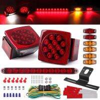 Trailer Led Light Kit, Square Led Stop Turn Tail Brake License Plate Running Lights with Wiring Harness/Marker Lights