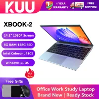 [1 Year Warranty] [Free Gifts] KUU XBOOK-2 Home Office Student Laptop 8G DDR4 RAM 128G/256G SSD Intel Celeron J4105 14.1 Inch 1920x1080 FHD IPS Screen Full-layout Keyboard Narrow Bezel Windows 11 Dual-band WiFi Portable Computer