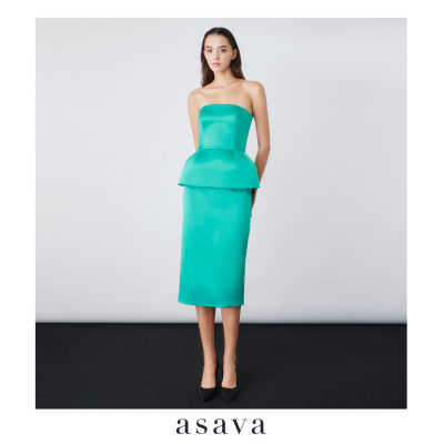 [asava pf22] Satine strapless body round dress เดรสสั้น อาซาว่า เกาะอก กระโปรงทรงสอบ