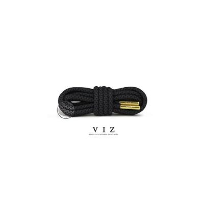 spot ⚘VIZ เชือกรองเท้าสะท้อนแสงพร้อมปลอกเชือกโลหะแบบสวม Reflective round Black  3M Black shoelaces with Metal aglets☝