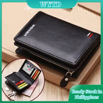 WilliamPOLO Brand Men's Wallet Luxury Designer Vintage Classic Top Quality  Leather Card Holder Purse Zipper Long Wallet For Men