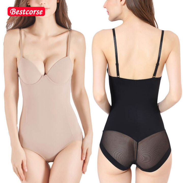 Bestcorse Original Int Xxl White Seamless Tummy Control Open Crotch Women Body Shaper Bodysuit