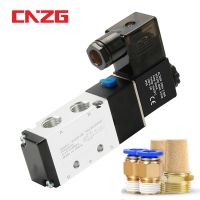 4v210 08 Pneumatic Valve Electric Solenoid Valve Control Air Gas Magnetic 5 Way 2 Position DC12V 24V AC110V 220V Coil Volt