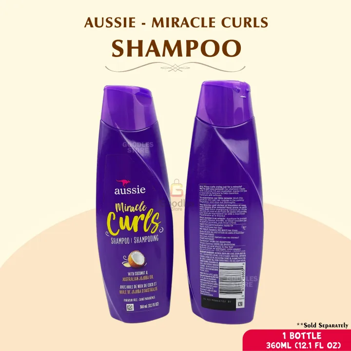Aussie Miracle Curls Shampoo 360mL Australian Jojoba Oil Curly Girl