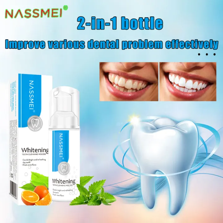 【nassmei】 Teeth Whitening Fresh Breath Cleansing Mousse Teeth Cleaner 