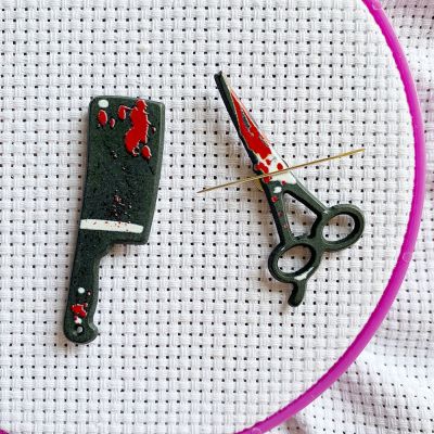 DIY Cross Stitch Embroidery Magnetic Halloween Scissor Knife Needle Minder Needle Magnet Needlework Accessories Needlework
