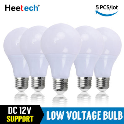 5 ชิ้น/ล็อต DC 12V หลอดไฟ LED E27 โคมไฟ 3W 5W 7W 9W 12W 15W Bombilla สำหรับหลอดไฟ LED พลังงานแสงอาทิตย์ 12 โวลต์แรงดันไฟฟ้าต่ำโคมไฟ-iewo9238