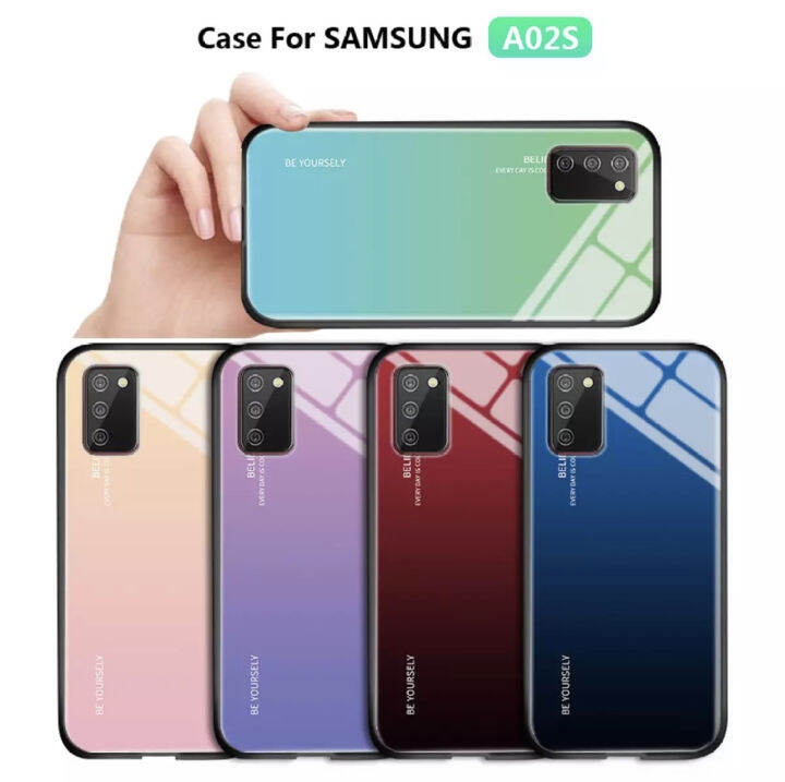 ส่งจากกรุงเทพ-เก็บเงินปลายทาง-fashion-case-samsung-galaxy-a02s-เคสซัมซุง-สำหรับ-samsung-galaxy-a02s-เคสกระจกสองสี-เคสเงาไล่สี-ขอบนิ่ม-tpu-case-สินค้าใหม่-samsung-a02s-case