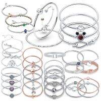 【ladies jewelry】925สายรัดแขนลูกปัดจี้เงินแท้,สำหรับใส่ทองคำสีกุหลาบ