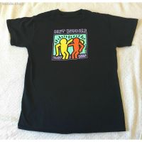 Japanese art graffiti keith haring  mens cotton round neck short-sleeved T-shirt top