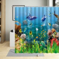 Underwater World Plant Animal Pattern Child Bathroom Decor Shower Curtain Waterproof Polyester Fabric Bath Curtains With 12 Hook