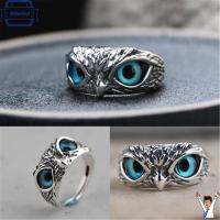 RICHARDCOT วันแม่ Retro Animal Style Jewelry Vintage Ring Statement Ring Owl Eye Open Adjustable