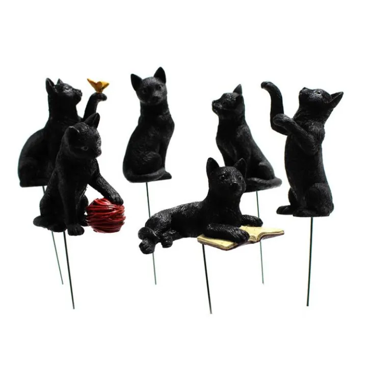 Black Cat Garden Stake Yard Decor Cat Garden Stake Halloween