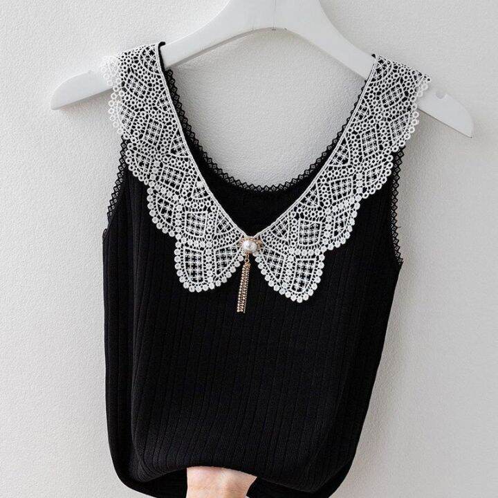 เสื้อกล้ามคอวีแขนกุดเลกกิ้งขนาดใหญ่เสื้อผู้หญิงสไตล์เกาหลีสำหรับผู้หญิงขายดีเสื้อแขนกุดผ้าถักฤดูร้อน