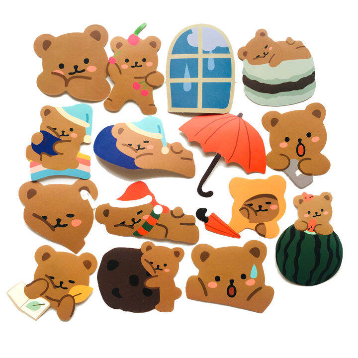 60pcs-pack-kids-toys-waterproof-kawaii-stationery-scrapbooking-decorative-sticker-cute-lazy-bear-stickers-korean-diy-diary-album-stick