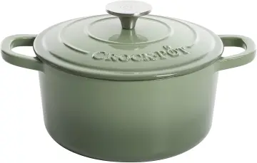 Crock Pot Artisan 2-Tone Cast Iron Oval 6.6L Dutch Oven (Red)