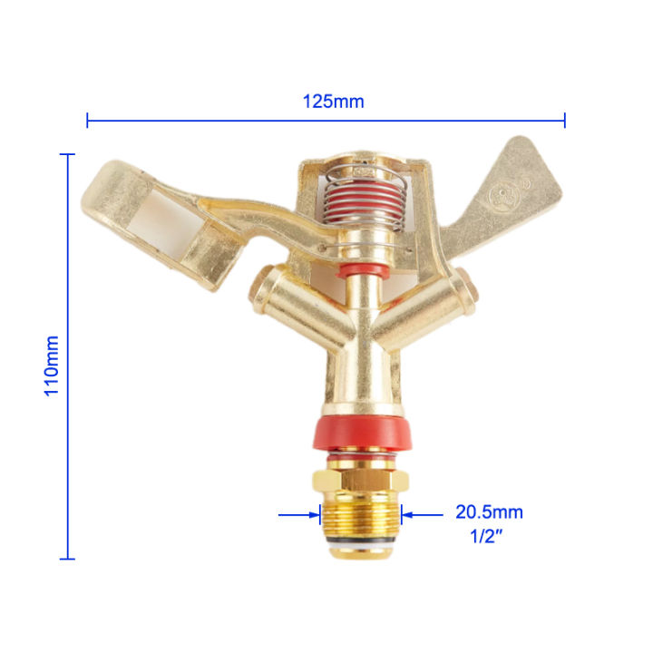 carmelun-สปริงเกอร์สำหรับงานฟาร์ม-สปริงเกอร์แบบเป็นจังหวะทำจากโลหะสำหรับผู้ชาย1-2-3-4นิ้วการหมุน360องศาน้ำสนามหญ้า