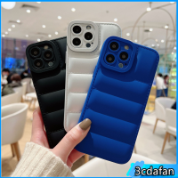 เคสโทรศัพท์ป้องกันกล้องโค้ตขนเป็ดตาแนวแฟชั่นสำหรับ IPhone 14 13 12 11 Pro Max X XR 7 8 Plus ฝาครอบหลังกันกระแทกสุดหรู