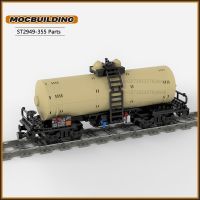 รถถังรถบรรทุก MOC 4เพลาบล็อกตัวต่อเทคโนโลยีรถไฟเมืองอิฐส่วนประกอบ DIY โมเดลที่มีความคิดสร้างสรรค์ของขวัญของเล่นคริสต์มาสเด็ก