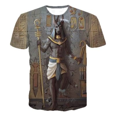 Summer Pharaoh Anubis MenS T-Shirt 3d Print Mysterious Retro Style O-Neck Unisex Short Sleeve Tee Fashion Casual Plus Size Tops