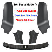 Trunk Side Guards สำหรับ Tesla รุ่น Y 2023อุปกรณ์เสริม TPE ป้องกัน Trunk Sill Bar Fluff พื้นผิวมุม Anti-Kick Shell