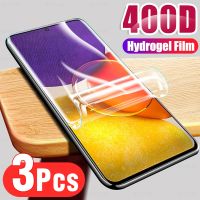 hot【DT】 3pcs sansung galaxy quantum 2 hydrogel film for samsung quantum2 front back screen protect camera gla