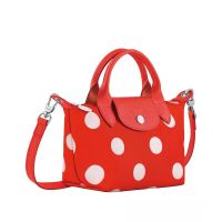 Longchamp New Year Exclusive Series Vintage 1500 mini nylon red polka dot dumpling bag female mini Tote bag portable messenger bag 2023