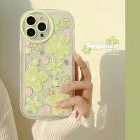 Nstar เคสโทรศัพท์ซิลิโคนเคลือบเงาน้ำมันภาพสตรอเบอร์รี่ดอกไม้สำหรับ iPhone 14 13 12 11 Pro Max X XR XS Max 8 7 Plus + SE 2020 Casing Ponsel คลุมทั้งหมดผู้หญิงเคสนิ่มสไตล์ INS