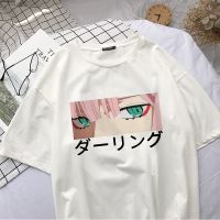 【Hot】Anime Darling In The Franxx Anime Harajuku Zero TWO Beautiful Girls Print Ulzzang Women Tops Loose Summer Vintage C