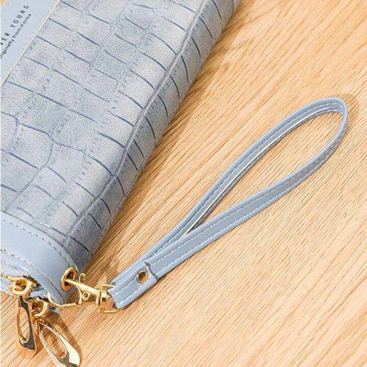 zzooi-hot-new-ladies-wallet-long-zipper-korean-student-stone-pattern-purse-large-capacity-clutch-soft-wallet-mobile-phone-bag-red-card