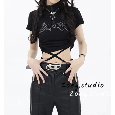 Zoey.Studio เสื้อครอป เสื้อยืด ชุดเซ็ทผู้หญิง เสื้อยืดคอกลม เสื้อยืด ผญสวย ๆ เวอร์ชั่นเกาหลี ผ้าคอตตอน ใส่สบาย เรียบง่าย 2023NEW A99J7K9 37Z230912