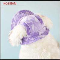 KONSIRAN การย้อมมัด หมวกสัตว์เลี้ยงหมวก สีม่วงสีม่วง ผ้าคอตตอน ที่ปิดหูป้องกันแสงแดด น่ารักน่ารักๆ หูเล็กๆ หมวกกันแดดหมวก สัตว์เลี้ยงเล็กๆ