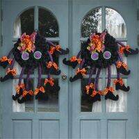 Wreath for Front Door Wreaths with Legged Witch Indoor Outdoor Terror Prop 2023