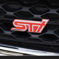 LCX STI สติกเกอร์ติดรถโลหะ3D ดีคอลตกแต่งตราสัญลักษณ์กระจังหน้าหน้าอัตโนมัติ