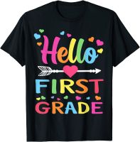 Hello 1St Grade Back To School First Grade Teachers Students T-Shirt Design T Shirts New Design Cotton Man T Shirt Group S-4XL-5XL-6XL