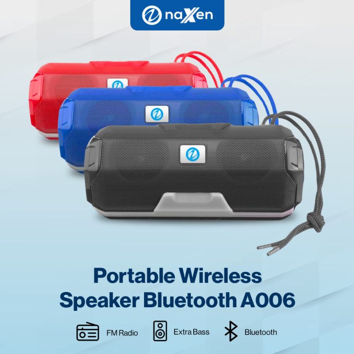 Speaker Bluetooth Wireless Portable Naxen A006 Extra Bass + LED Lampu