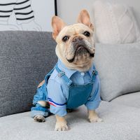 Denim Pet Jumpsuit French Bulldog Pet Clothes For Medium large Dogs Costume Fat Dogs Clothing Jeans Fashion Dog Coat Ropa Perro Clothing Shoes Accesso