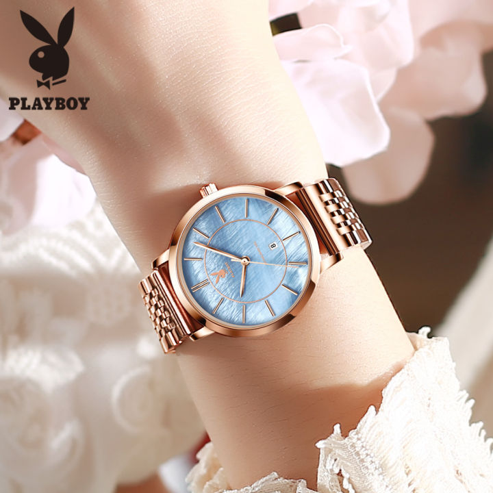 plyaboy-นาฬิกา-ผู้หญิง2023-โรสโกลด์-นาฬิกาควอตซ์-กันกระแทก-กันน้ำ-หรูหรา-นาฬิกา