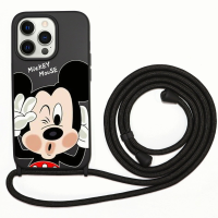 เคสสายชาร์จมือถือสายคล้องคอลาย Minnie Love Mickey สำหรับ Iphone 14 MiNi 12 Pro Max 11 Plus hixuanyazhuangx