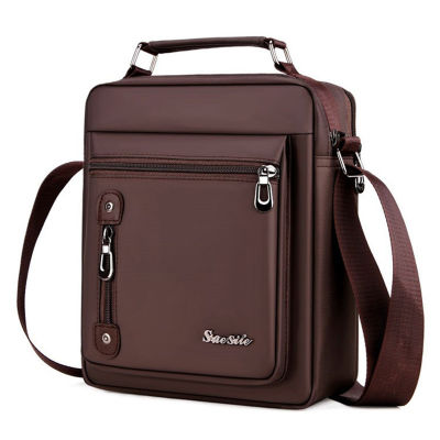 Mens Retro Style Oxford Cloth Material Multi-Function Shoulder Bag Mens Casual Business Travel Handsome Messenger Bag