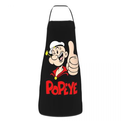 Unisex Comics Sailor Popeye Apron Adult Women Men Chef Tablier Cuisine for Kitchen Cooking Cartoon Baking