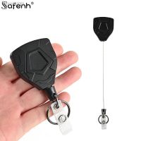 ஐ✓ Retractable Easy-To-Pull Buckle Badge Reel Heavy Duty Carabiner Key Chain Reel Clips Anti-Theft Anti-Lost Key Chain With Cord