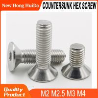 M2 M2 M2.5 M3 M4Hexagon Hex Socket Countersunk sekrup kepala datar baut Allen 304 Stainless Steel DIN7991 bermacam-macam Kit baut mesin