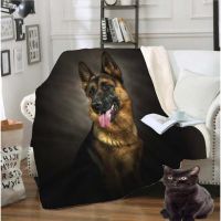 2023 in stock German Shepherd Dog 3D Print Sherpa Blanket Sofa Couch Quilt Cover throw blanket，Contact the seller to customize the pattern for free