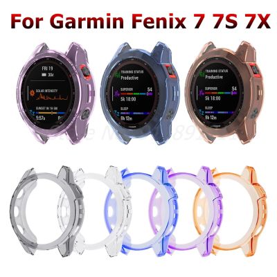 เคสป้องกันสไตล์ใหม่สำหรับ Garmin Fenix 7X 7 S 7 PRO ฝาครอบซิลิโคน TPU แบบนิ่มสำหรับ Garmin Fenix 7สมาร์ทวอท์ชกันชนชุบกรอบกันกระแทก