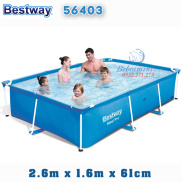 Bể Bơi khung kim loại Bestway 56401 Kích thước 2.6m x 1.7m x 61cm