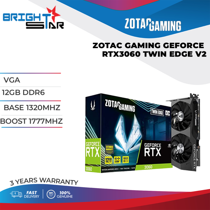 GRAPHIC CARD ZOTAC GAMING GEFORCE RTX3060 TWIN EDGE V2 / 12GB DDR6